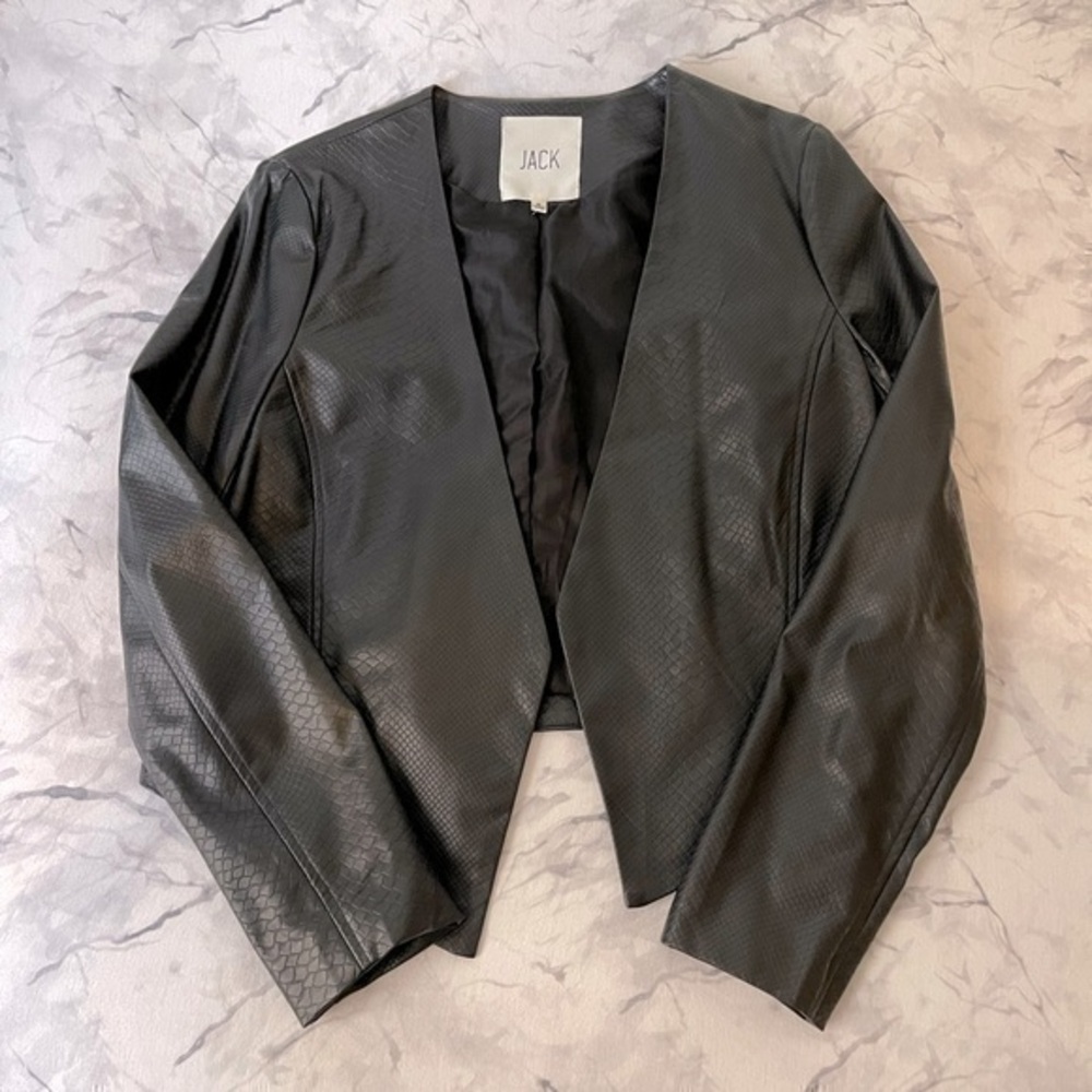 JACK Snake Faux Leather Open Cardigan Jacket S